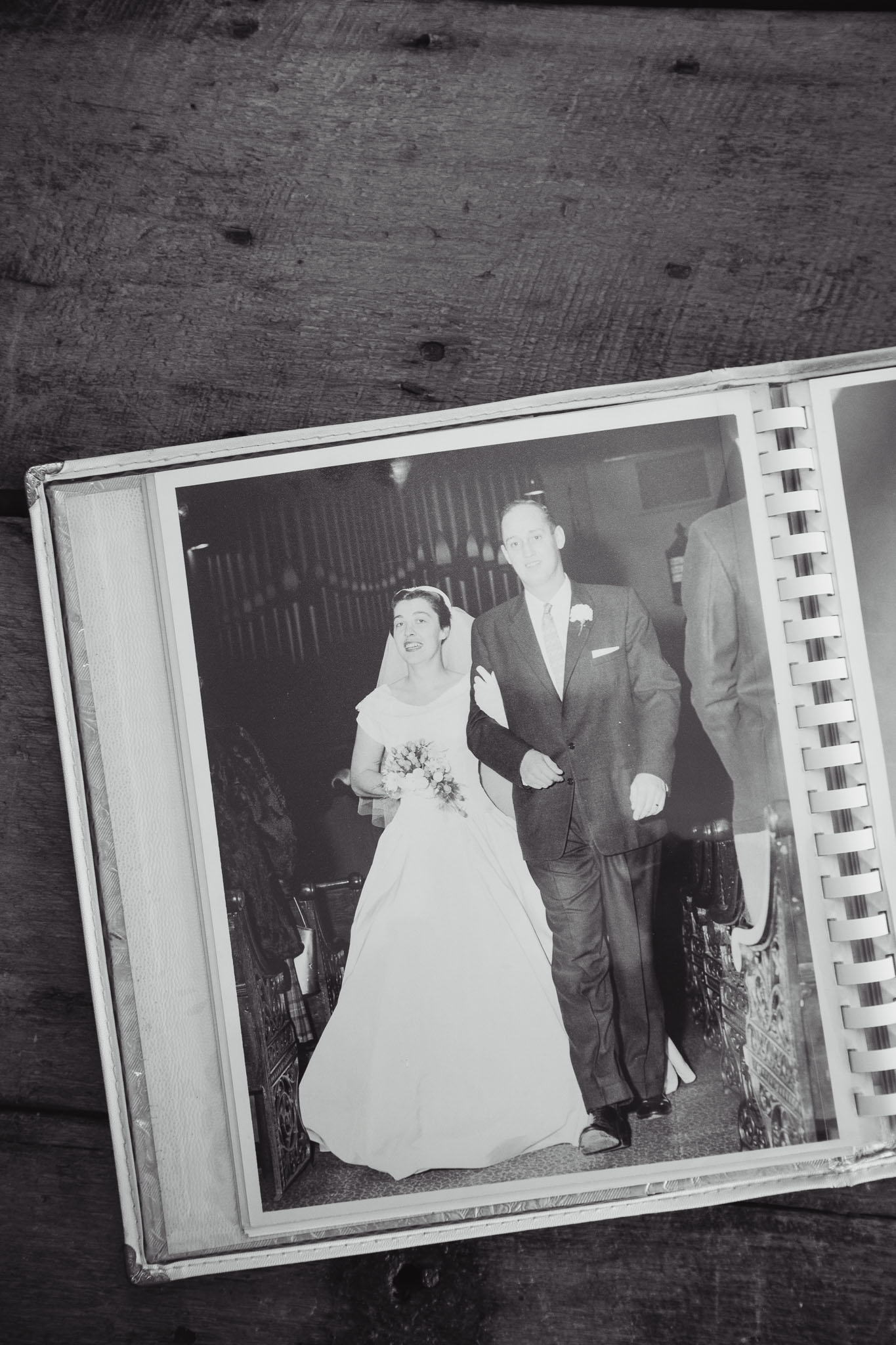 vintage wedding photography album