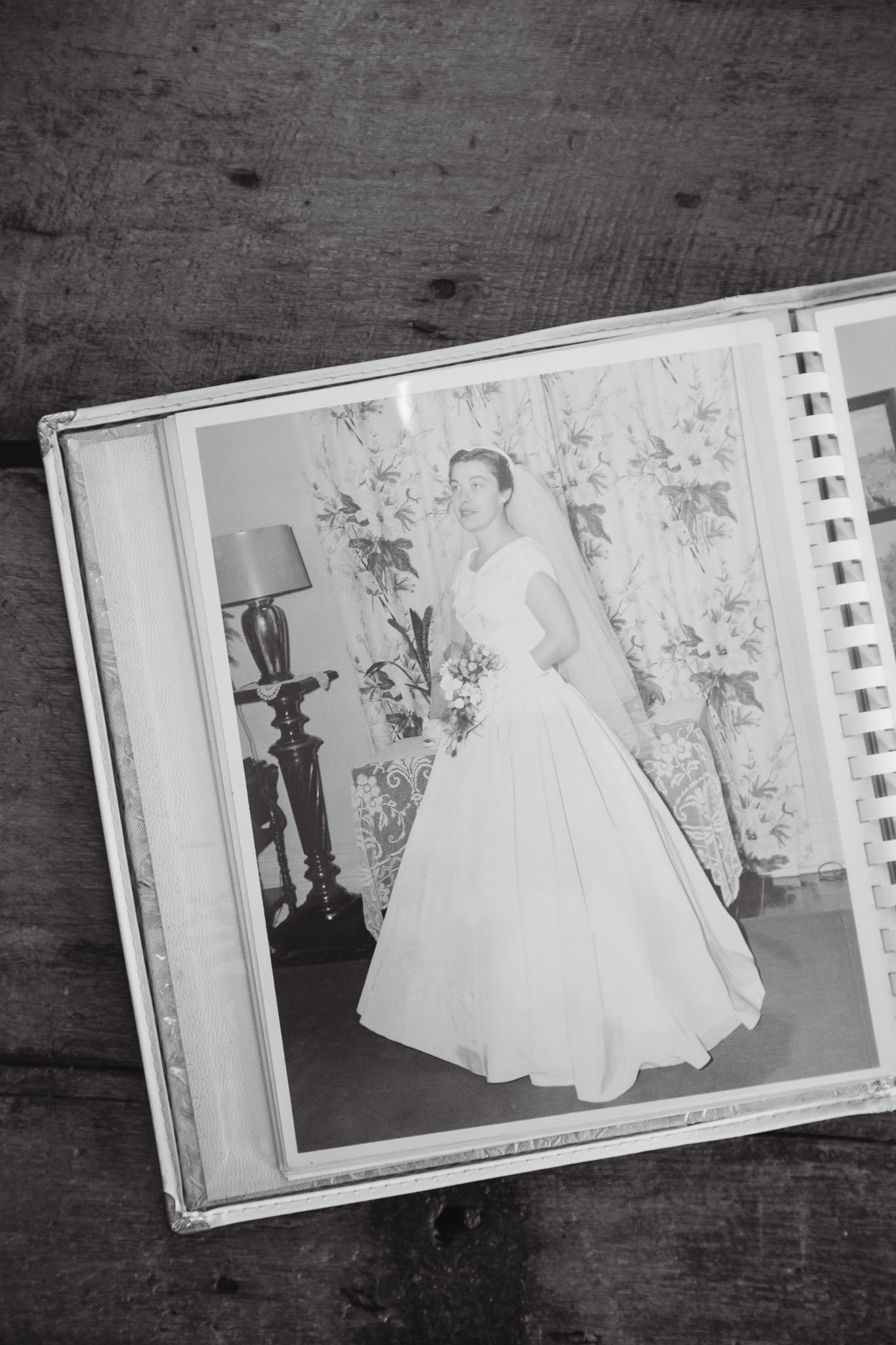 vintage wedding photography album