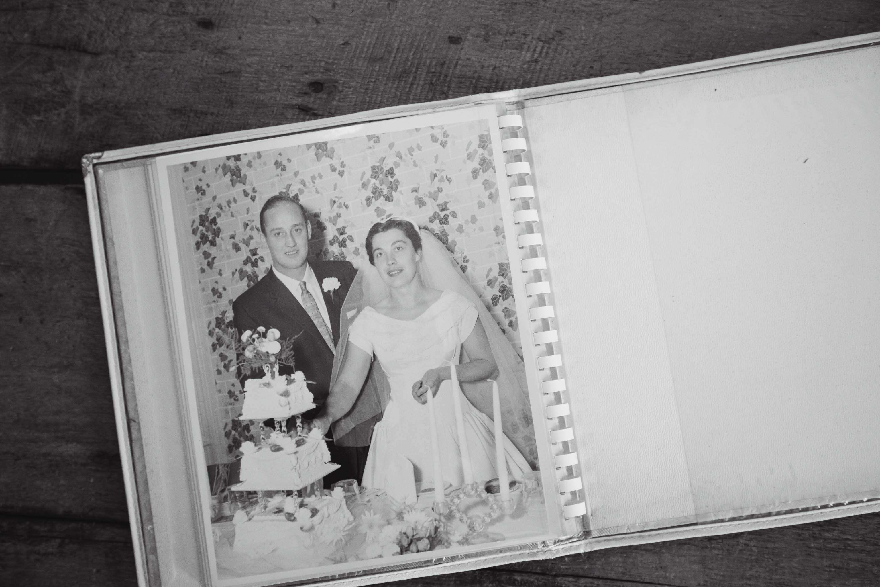 vintage wedding photography album