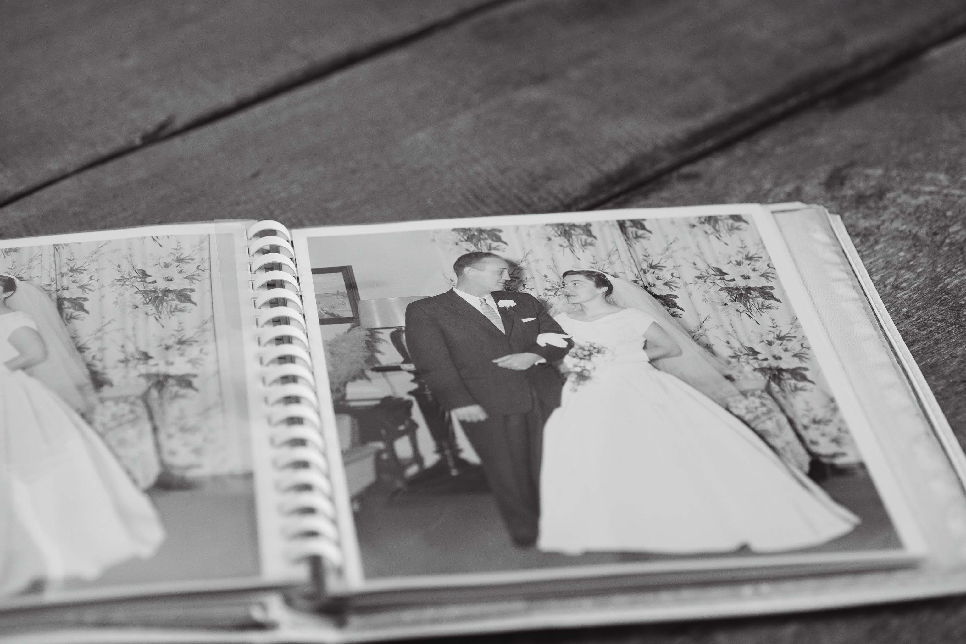 vintage wedding photography album