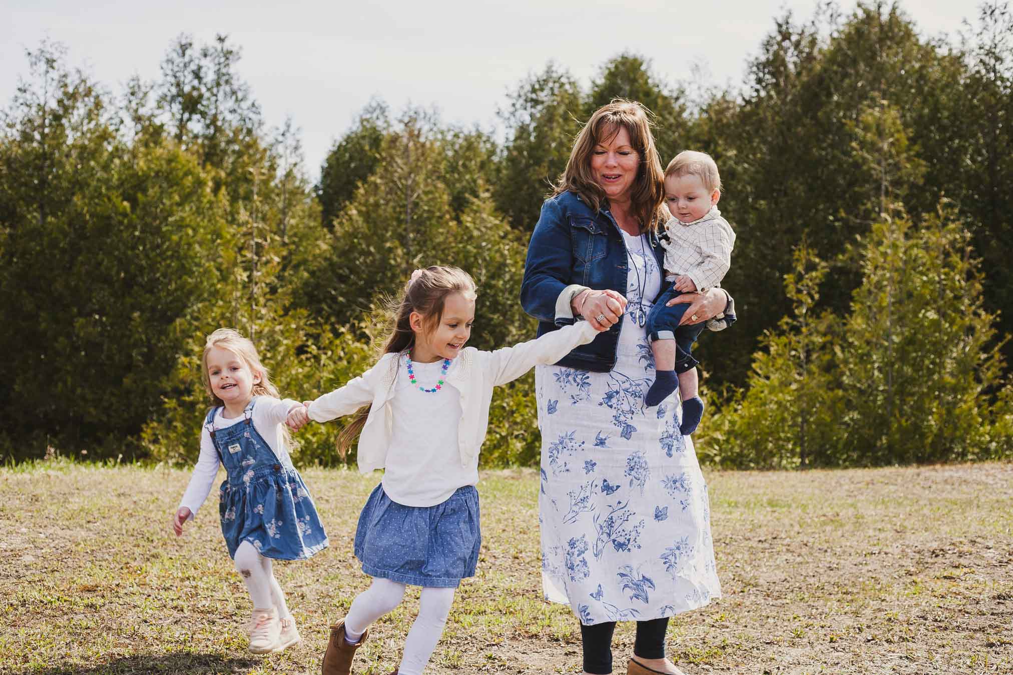 grandma playing with grandkids