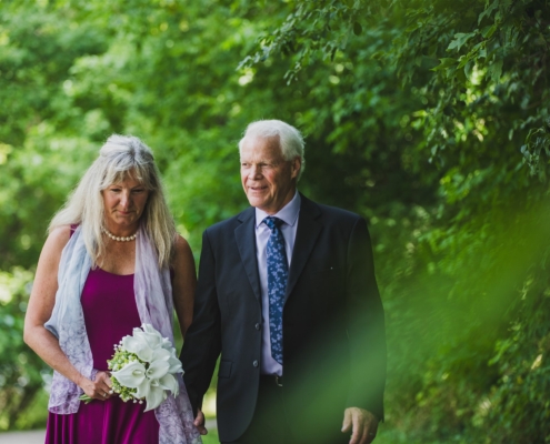elopement photos for a retired couple at the Collingwood Arboretum