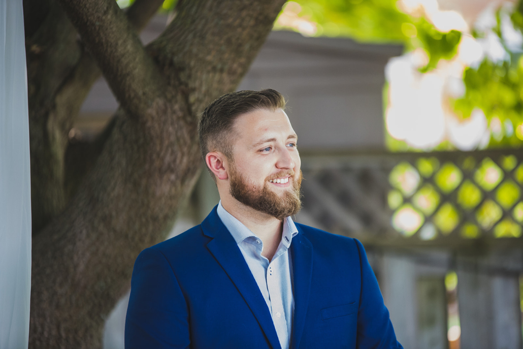 groom on his wedding day in Barrie, Ontario