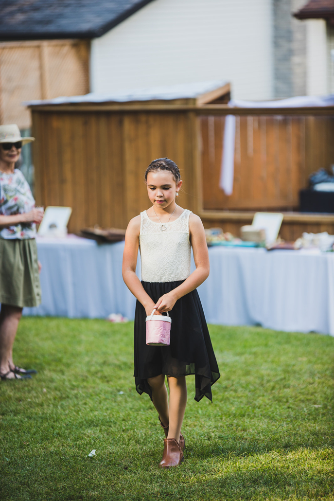 flower girl at Barrie, Ontario wedding