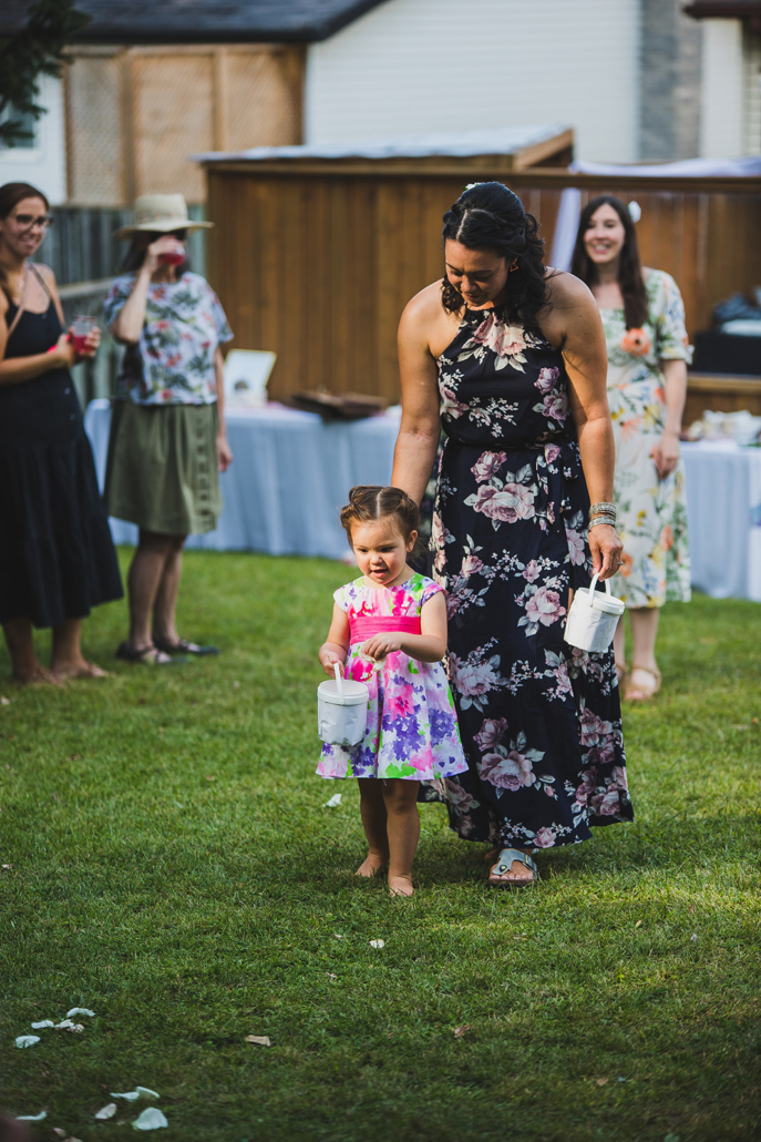 flower girl at Barrie, Ontario wedding
