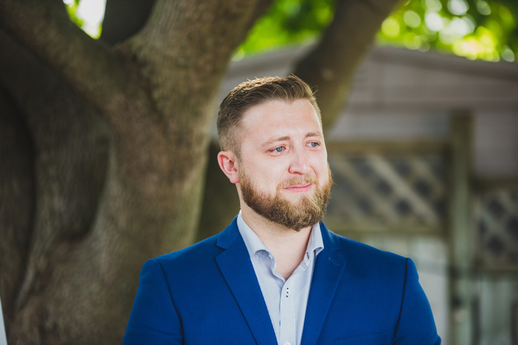 groom crying at Barrie wedding
