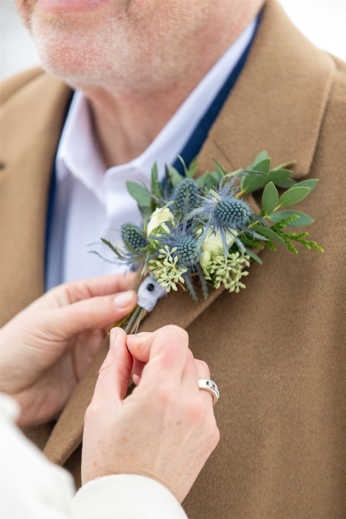 rustic green boutonniere
