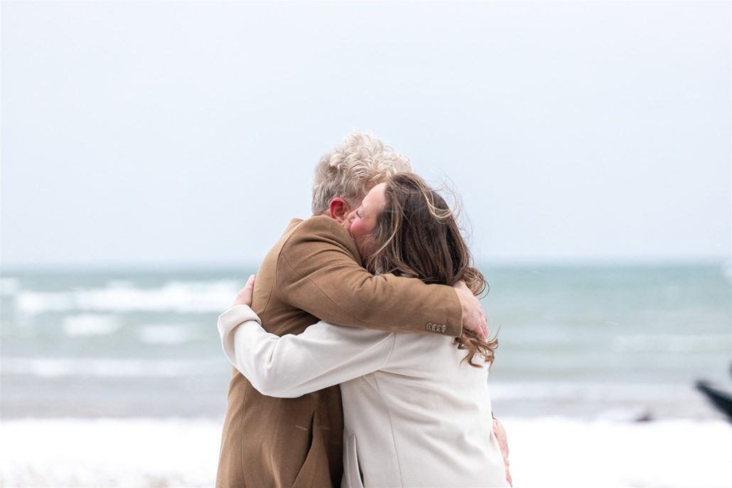 winter wedding at Sunset Point Park in Collingwood